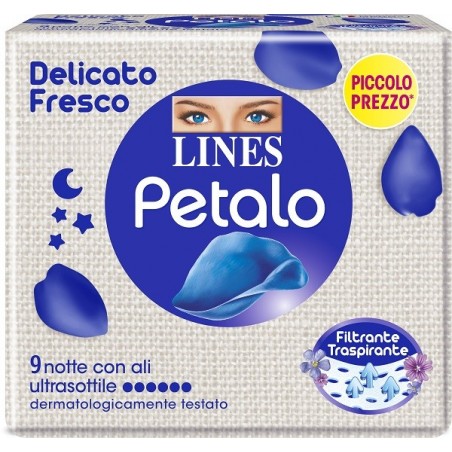 Fater Lines Petalo Blu Assorbente Notte 9 Pezzi - Assorbenti - 978847123 - Fater - € 2,23