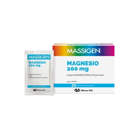 Marco Viti Farmaceutici Massigen Magnesio 20 Bustine - Vitamine e sali minerali - 930251374 - Massigen - € 6,51