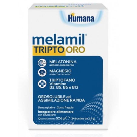 Humana Italia Melamil Tripto Oro 24 Bustine Melamil - 1 Humana Italia Melamil Tripto Oro 24 Bustine Melamil - 1