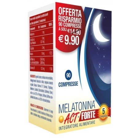 Melatonina Act Forte 1mg + 5 Complex Integratore Per Dormire 90 Compresse - Integratori per dormire - 924451901 - Linea Act -...
