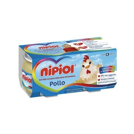 Nipiol Omogeneizzato Pollo 80 G 2 Pezzi - Omogeneizzati e liofilizzati - 910889791 - Nipiol - € 3,15