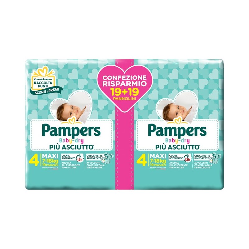 Fater Pampers Baby-dry Duo Dwct Maxi 38 Pezzi - Pannolini - 971241450 - Fater - € 11,53
