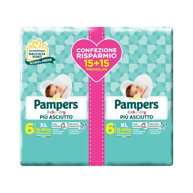 Fater Pampers Baby Dry Duo Dwct Xl 30 Pezzi - Pannolini - 971241397 - Fater - € 9,88