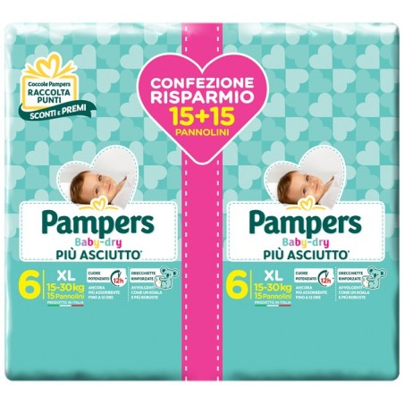 Fater Pampers Baby Dry Duo Dwct Xl 30 Pezzi - Pannolini - 971241397 - Fater - € 9,88