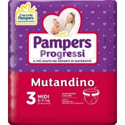Fater Pampers Progretgtgi Mutandino Cp Tg3 Midi 21 Pezzi - Pannolini - 975026459 - Fater - € 16,36