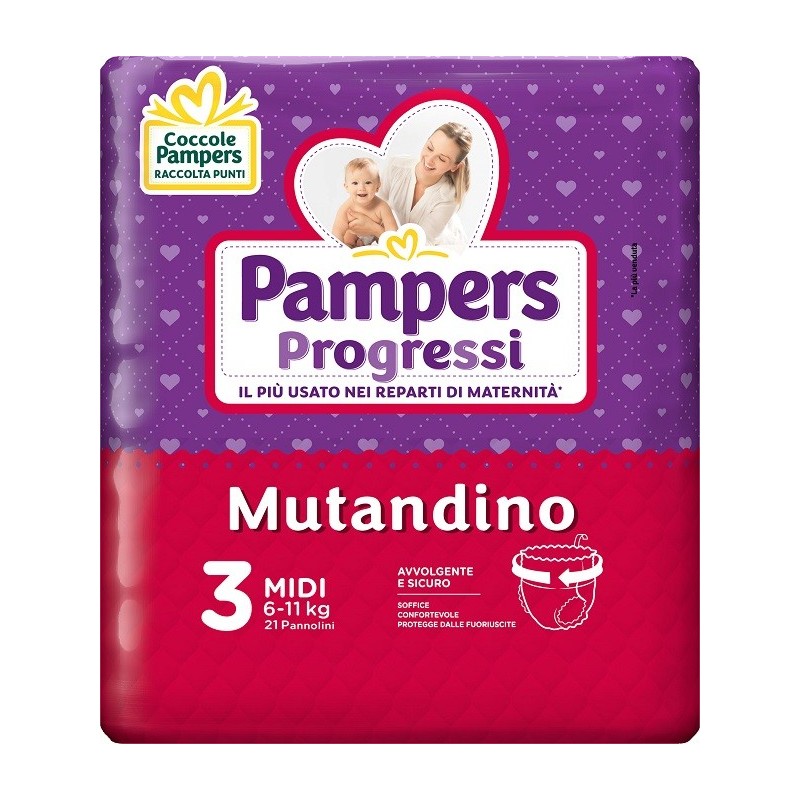 Fater Pampers Progretgtgi Mutandino Cp Tg3 Midi 21 Pezzi - Pannolini - 975026459 - Fater - € 16,75
