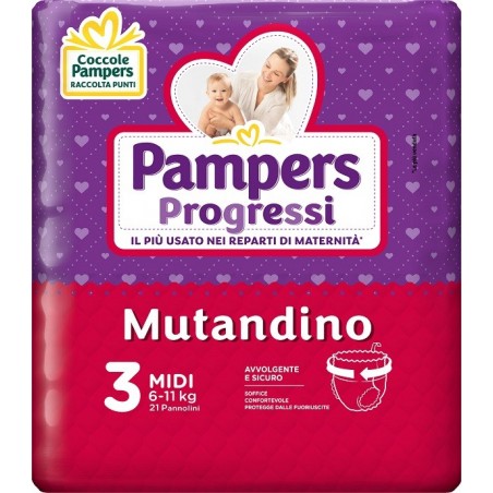 Fater Pampers Progretgtgi Mutandino Cp Tg3 Midi 21 Pezzi - Pannolini - 975026459 - Fater - € 16,75