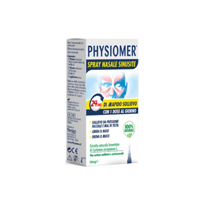 Perrigo Italia Physiomer Spray Nasale Sinusite 2 Pezzi 1 Flacone Da 50 Mg Di Estratto Di Ciclamino Naturale Liofilizzato + 1 ...