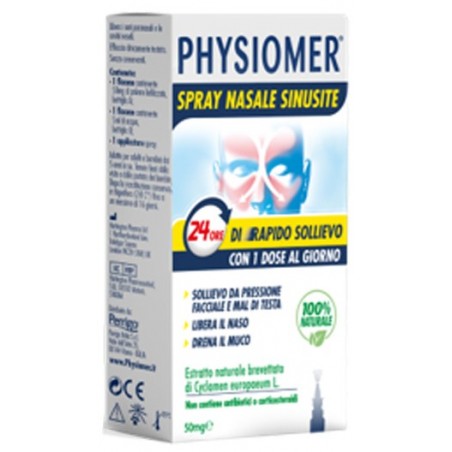 Perrigo Italia Physiomer Spray Nasale Sinusite 2 Pezzi 1 Flacone Da 50 Mg Di Estratto Di Ciclamino Naturale Liofilizzato + 1 ...