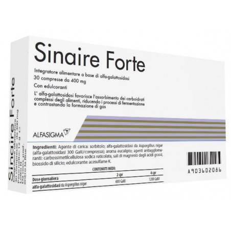 Sinaire Forte Riduzione Gas e Gonfiore 30 Compresse - Integratori per regolarità intestinale e stitichezza - 903602086 - Alfa...