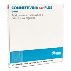 Connettivina Bio Plus Garza Medicata 10 X 10 Cm - 10 Pezzi - Medicazioni - 971169836 - Connettivina - € 12,45