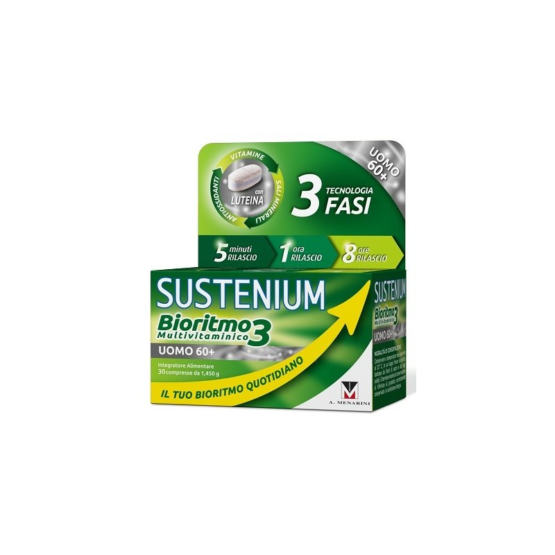 Sustenium Bioritmo3 Uomo 60+ Integratore Multivitaminico 30 Compresse - Integratori - 975507789 - Sustenium Plus - € 20,40