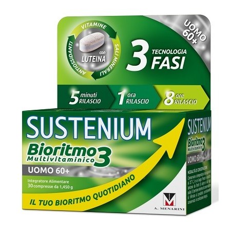Sustenium Bioritmo3 Uomo 60+ Integratore Multivitaminico 30 Compresse - Integratori - 975507789 - Sustenium Plus - € 20,40