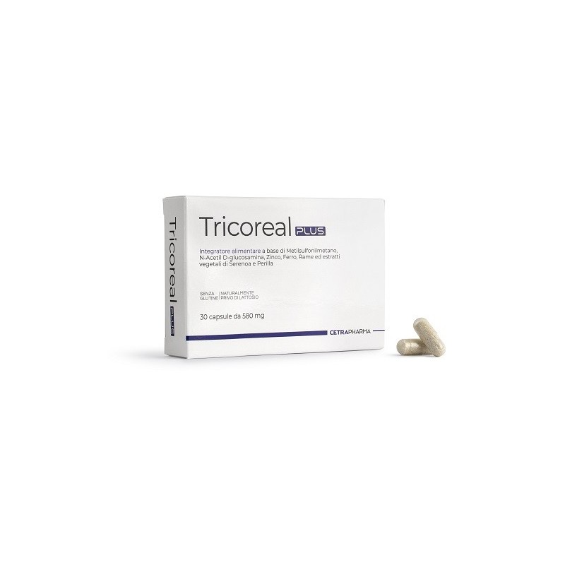 Cetra Pharma Tricoreal Plus 30 Capsule - Integratori per pelle, capelli e unghie - 982772954 - Cetra Pharma - € 26,68