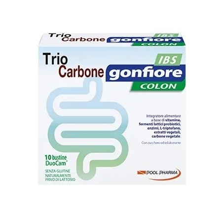 Pool Pharma Triocarbone Gonfiore Ibs 10 Buste Duocam Da 2 G + 1,5 G - Integratori per regolarità intestinale e stitichezza - ...