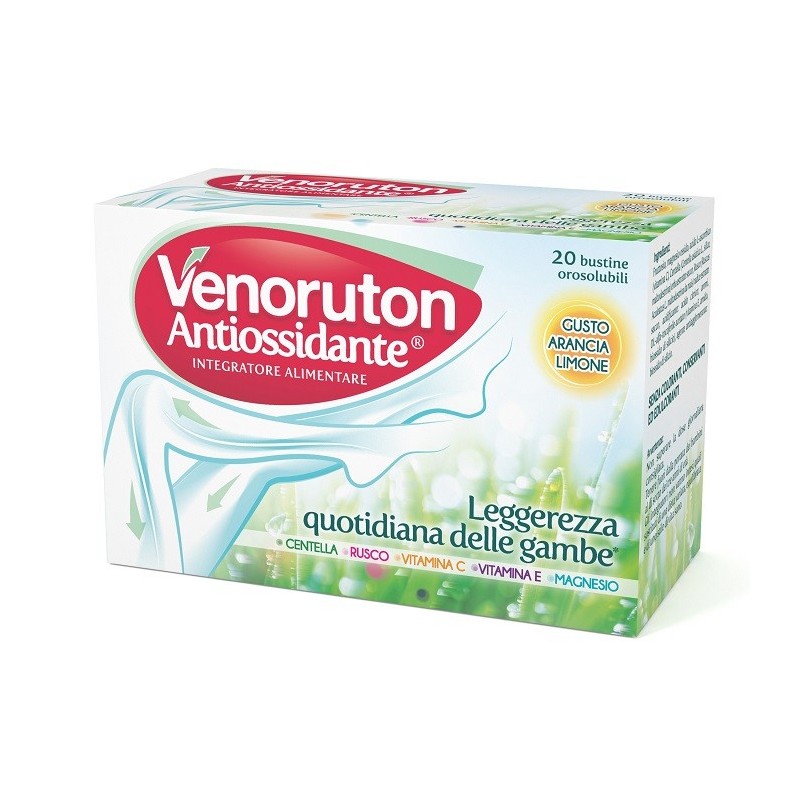 Venoruton Antiossidante per le Gambe 20 Bustine Orosolubili - Circolazione e pressione sanguigna - 925491728 - Venoruton - € ...