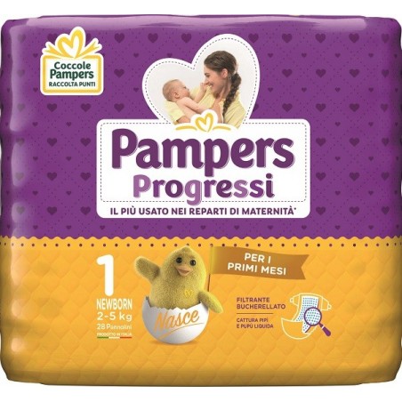 Pampers Progressi Newborn - 1 - 2-5kg - 28 Pezzi - Pannolini - 901560351 - Pampers - € 12,50
