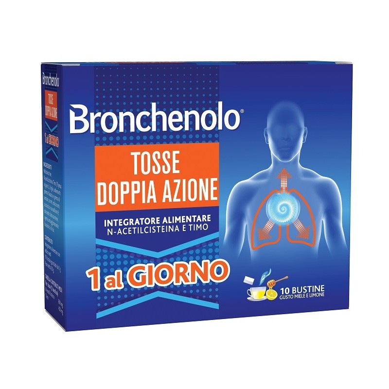 Perrigo Italia Bronchenolo Tosse Doppia Azione 10 Bustine - Prodotti fitoterapici per raffreddore, tosse e mal di gola - 9793...