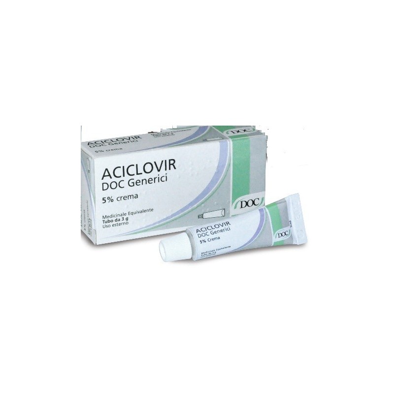 Aciclovir Doc Generici 5% Crema Per Herpes 3 G - Farmaci per herpes labiale - 033551045 - Aciclovir - € 4,82
