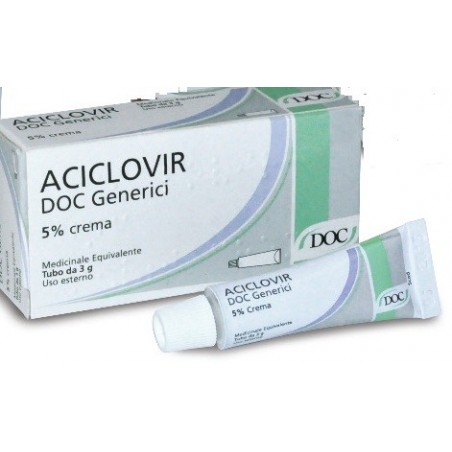 Aciclovir Doc Generici 5% Crema Per Herpes 3 G - Farmaci per herpes labiale - 033551045 - Aciclovir - € 4,82