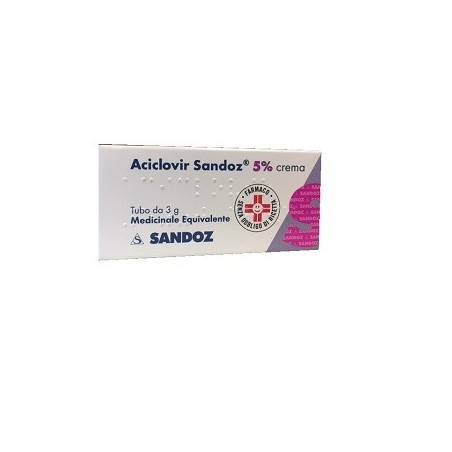 Aciclovir Sandoz 5% Crema Per Herpes 3 G - Farmaci per herpes labiale - 033731047 - Sandoz - € 5,60