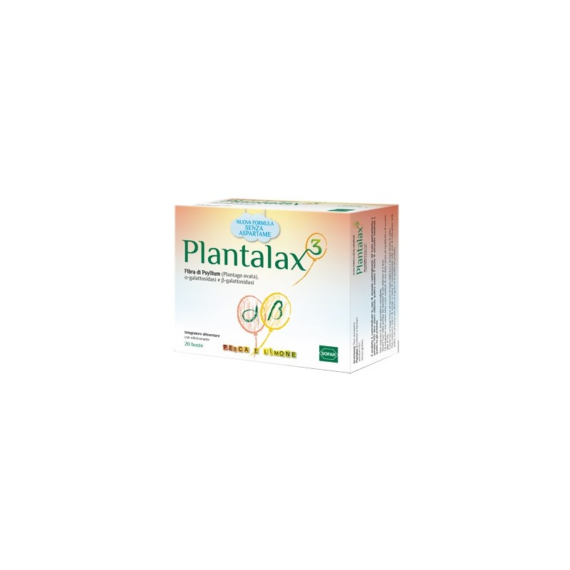 Sofar Plantalax 3 Pesca Limone 20 Bustine - Integratori per regolarità intestinale e stitichezza - 925493532 - Sofar - € 9,02