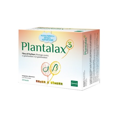 Sofar Plantalax 3 Pesca Limone 20 Bustine - Integratori per regolarità intestinale e stitichezza - 925493532 - Sofar - € 9,02