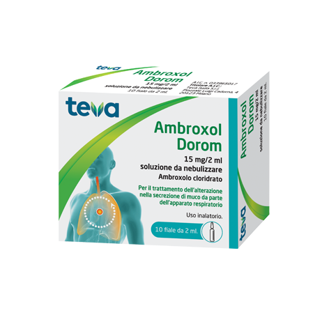Teva Italia Ambroxol Dorom 15 Mg/2 Ml Soluzione Da Nebulizzare - Farmaci per tosse secca e grassa - 033965017 - Teva Italia -...