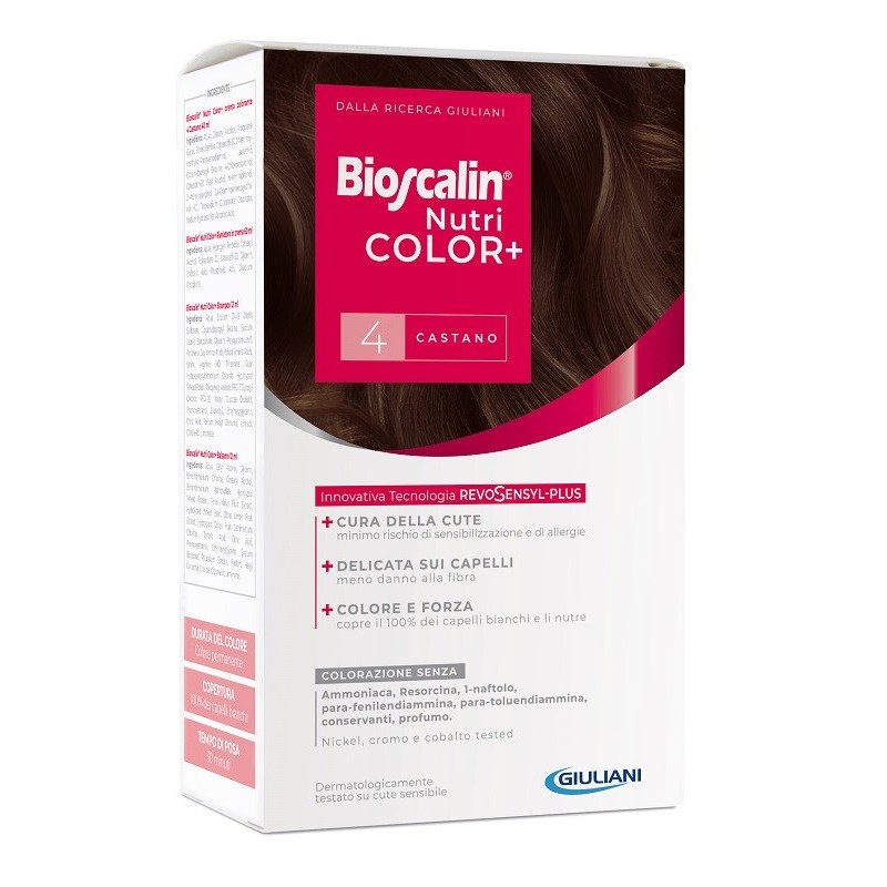 Bioscalin Nutricolor Plus 4 Castano Crema Colorante 40 Ml + Rivelatore - Tinte e colorazioni per capelli - 981114059 - Biosca...