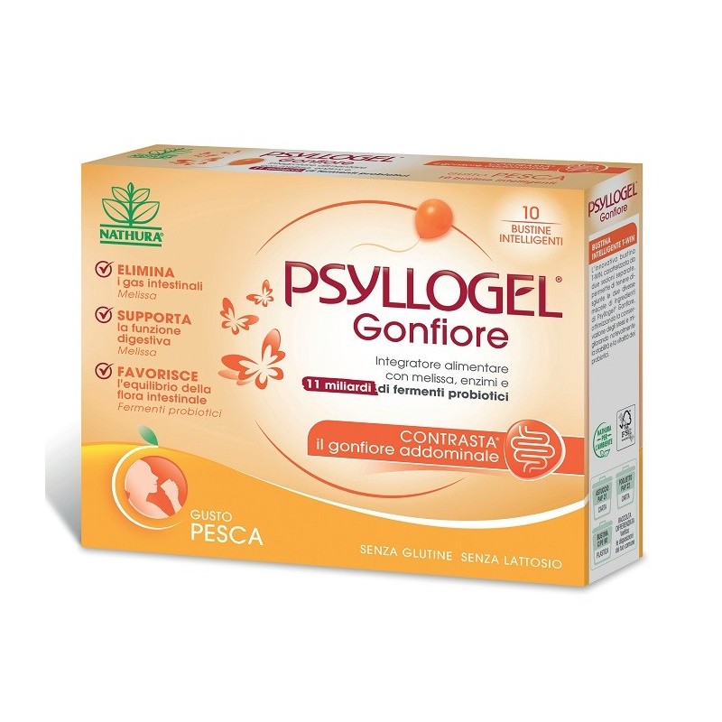 Psyllogel Gonfiore Pesca 10 Bustine - Integratori per regolarità intestinale e stitichezza - 944786983 - Psyllogel - € 16,00