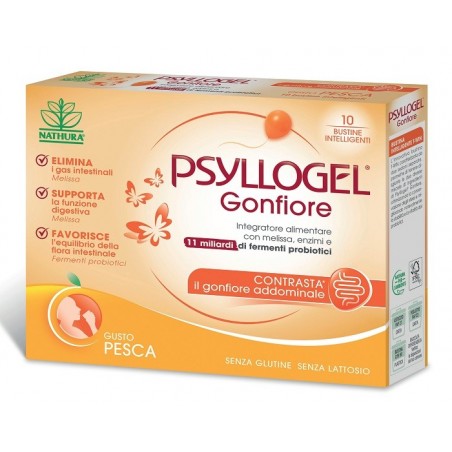 Psyllogel Gonfiore Pesca 10 Bustine - Integratori per regolarità intestinale e stitichezza - 944786983 - Psyllogel - € 16,00