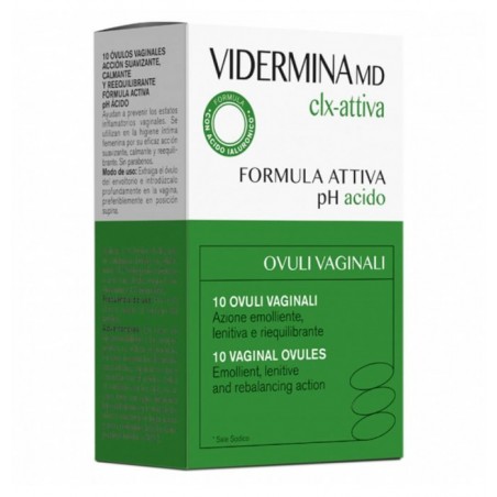 Vidermina CLX Ovuli Vaginali Idratanti 10 Pezzi Vidermina - 1 Vidermina CLX Ovuli Vaginali Idratanti 10 Pezzi Vidermina - 1