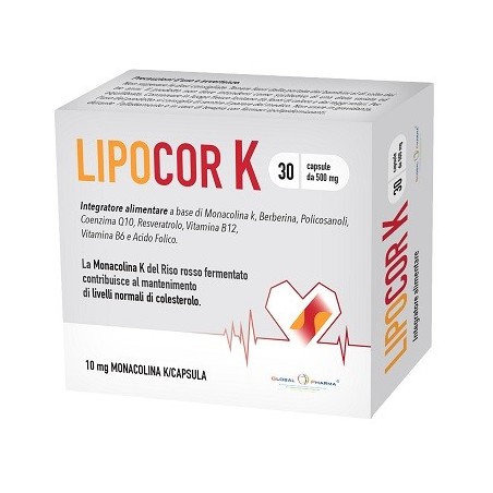 Global Pharma Lipocor K 30 Capsule - Integratori per il cuore e colesterolo - 977258882 - Global Pharma - € 17,00