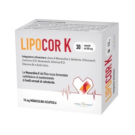 Global Pharma Lipocor K 30 Capsule - Integratori per il cuore e colesterolo - 977258882 - Global Pharma - € 17,05