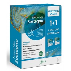 Aboca Natura Mix Advanced Sostegno 10 Flaconcini + 10 Flaconcini Confezione Speciale - Integratori per concentrazione e memor...