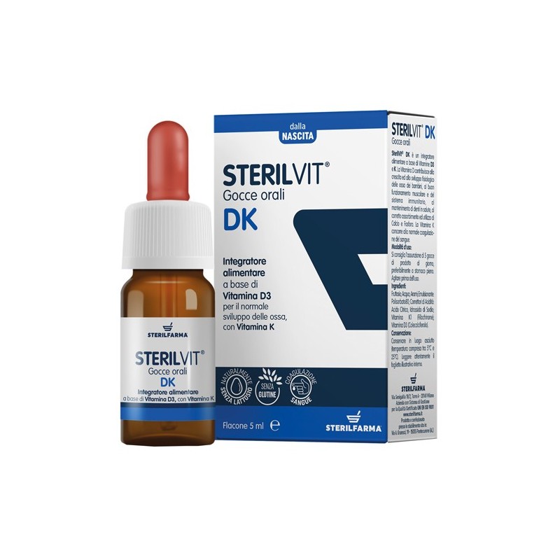 Sterilfarma Sterilvit Dk Gocce 5 Ml - Vitamine e sali minerali - 980299515 - Sterilfarma - € 16,13