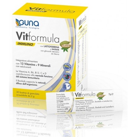 Guna Vitformula Immuno 30 Stick Da 2 G - Integratori per difese immunitarie - 947071445 - Guna - € 15,09