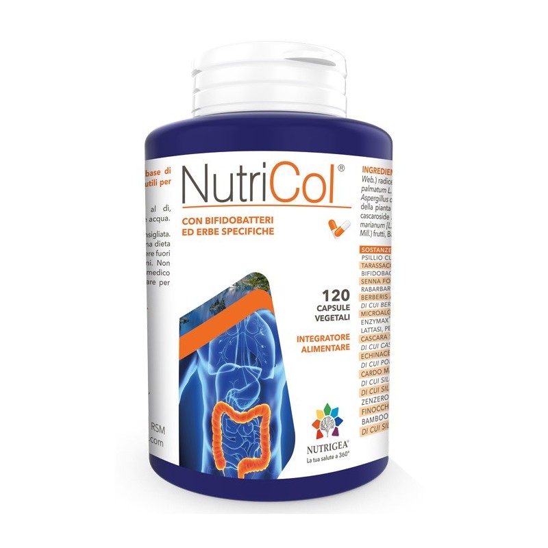 Nutrigea Nutricol 120 Capsule Vegetali - Integratori per regolarità intestinale e stitichezza - 982460519 - Nutrigea - € 40,80