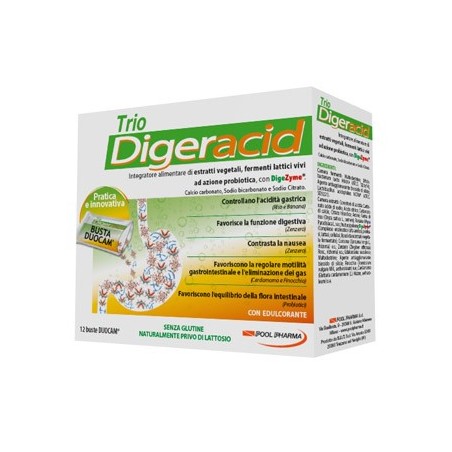 Pool Pharma Trio Digeracid 12 Bustine - Integratori per apparato digerente - 942276787 - Pool Pharma - € 10,71