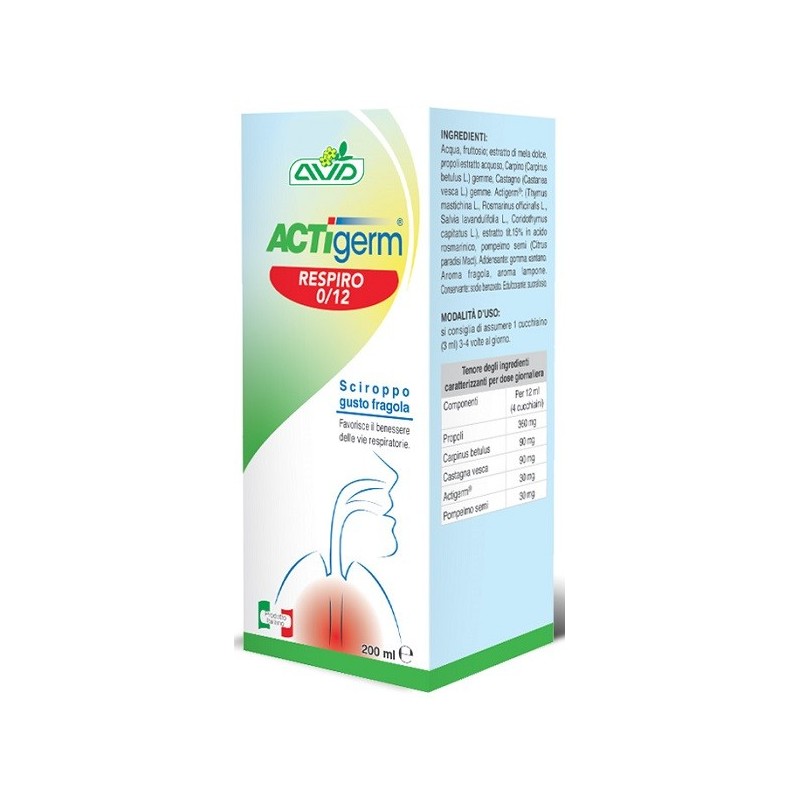 A. V. D. Reform Actigerm Respiro 0-12 200 Ml - Integratori per apparato respiratorio - 930373891 - A. V. D. Reform - € 14,60