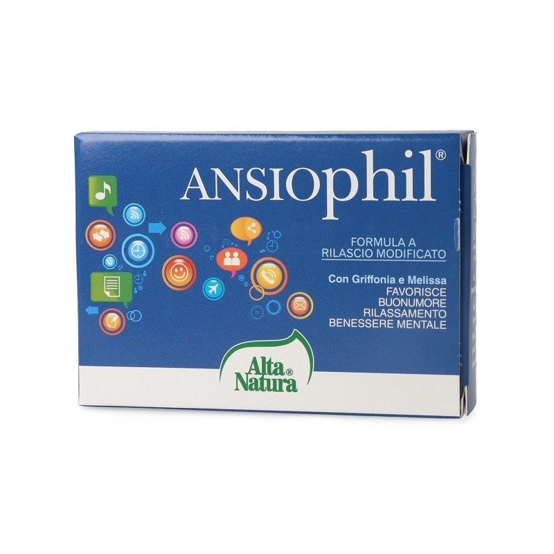 Alta Natura-inalme Ansiophil 15 Compresse 850mg - Integratori per umore, anti stress e sonno - 931525570 - Alta Natura - € 13,01