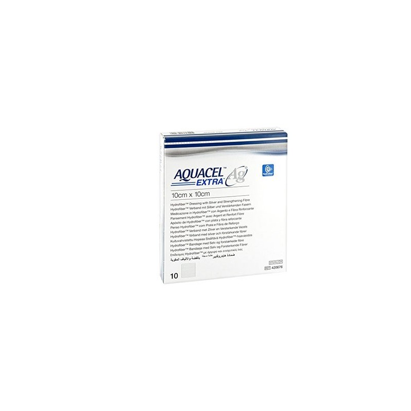 Aquacel Ag Extra Medicazione Con Ioni Argento 10x10 Cm 10 Pezzi - Medicazioni - 923443877 - Aquacel - € 100,81