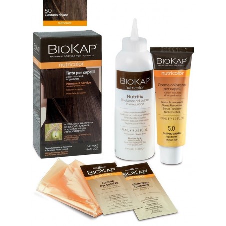 Bios Line Biokap Nutricolor 5,0 Castano Chiaro Tinta Tubo + Flacone - Tinte e colorazioni per capelli - 935057277 - Biokap - ...