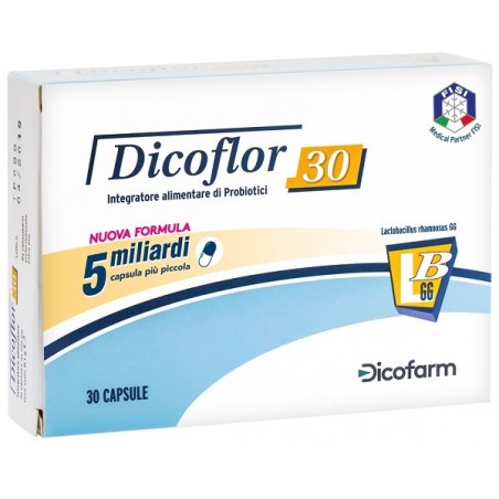 Dicofarm Dicoflor 30 30 Capsule - Integratori di fermenti lattici - 906639531 - Dicofarm - € 19,32