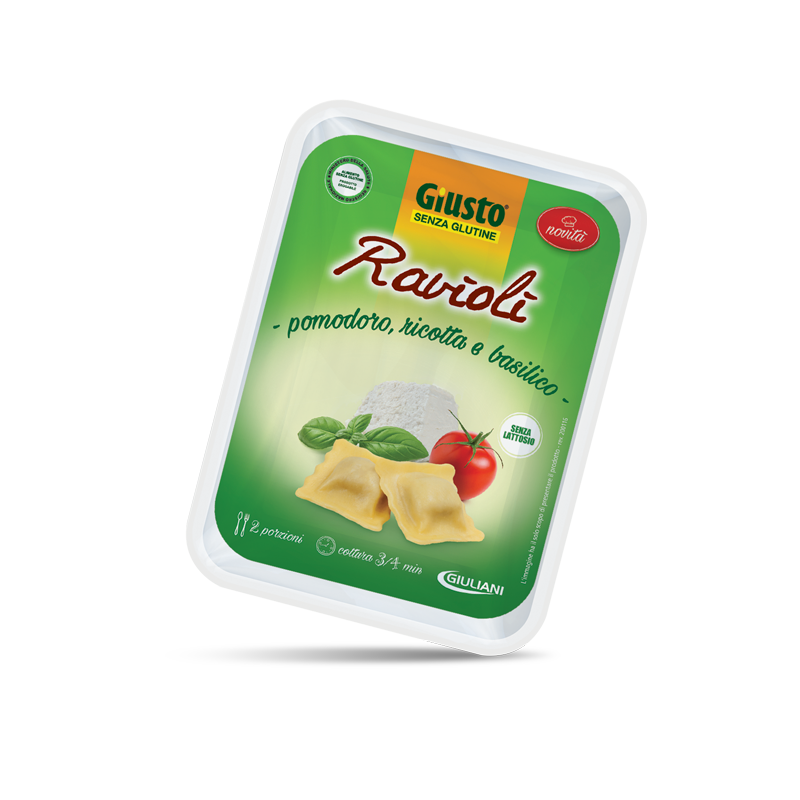 Farmafood Giusto Senza Glutine Ravioli Pomodoro/ricotta/basilico 250 G - Alimenti senza glutine - 980199590 - Giusto - € 5,25