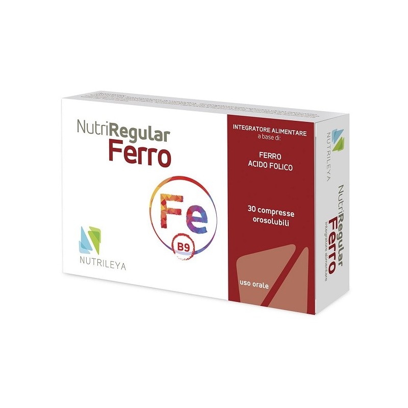Nutrileya Nutriregular Ferro 30 Compresse Orosolubili - Vitamine e sali minerali - 981485840 - Nutrileya - € 17,13