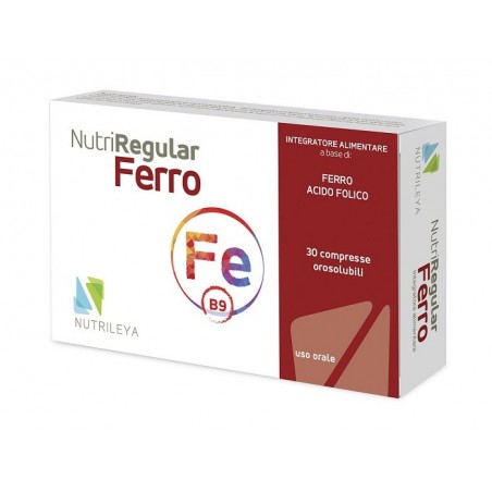 Nutrileya Nutriregular Ferro 30 Compresse Orosolubili - Vitamine e sali minerali - 981485840 - Nutrileya - € 17,13