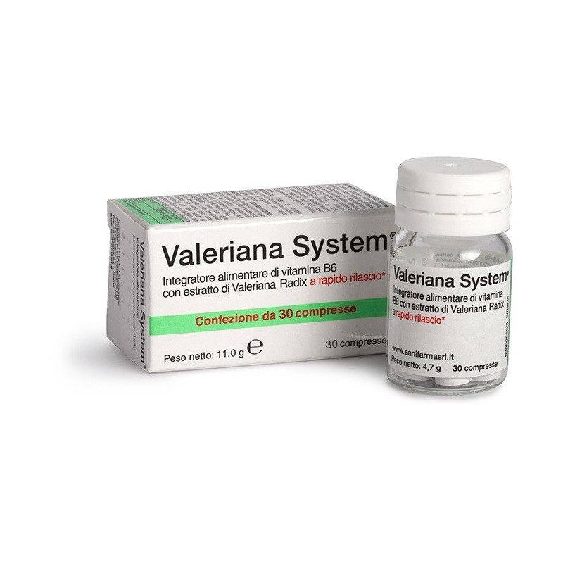 Valeriana System Integratore a Rilascio Rapido 30 Compresse - Integratori per umore, anti stress e sonno - 902174527 - Valeri...