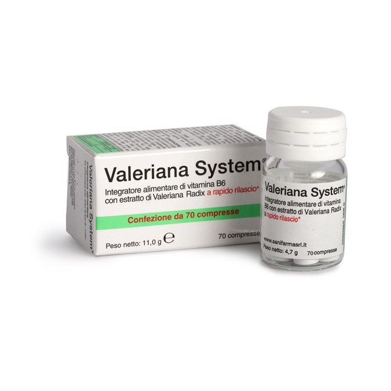 Sanifarma Valeriana System 70 Compresse - Integratori per umore, anti stress e sonno - 906132802 - Sanifarma - € 8,43