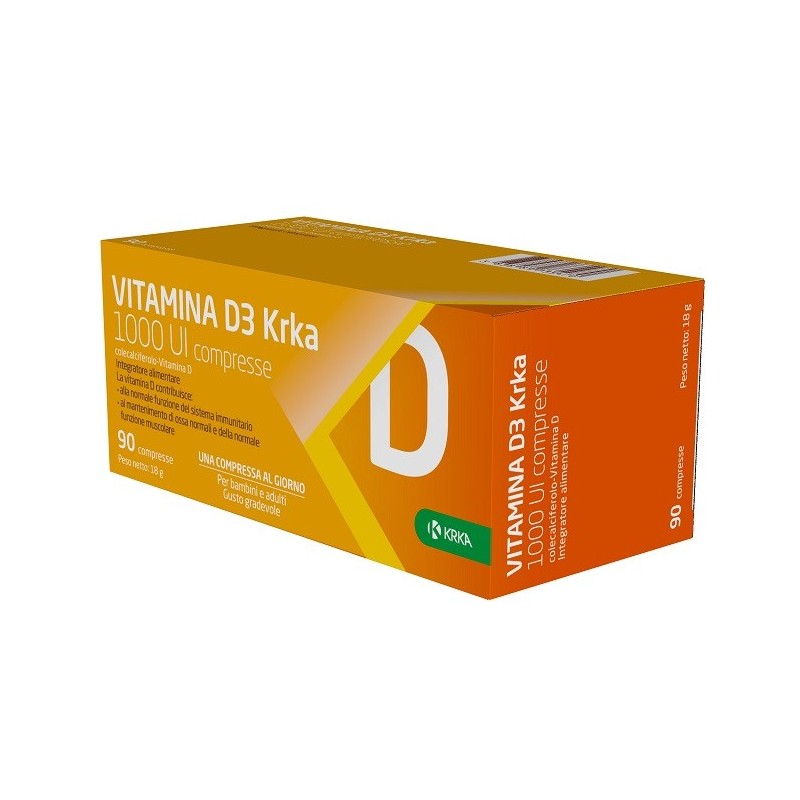 Krka Farmaceutici Milano Vitamina D3 Krka 1000 Ui 90 Compresse - Integratori per dolori e infiammazioni - 983039847 - Krka Fa...